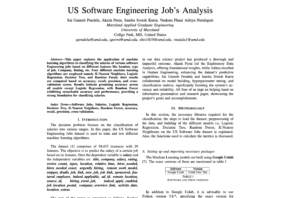 Software Engineering Job's Analysis